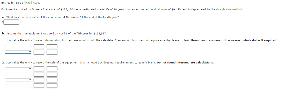 Solved A. What Was The Book Value Of The Equipment At | Chegg.com