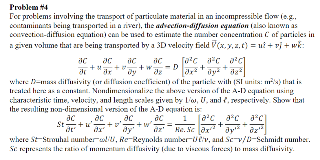 Solved Problem \#4 For Problems Involving The Transport Of 