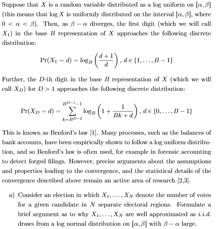 Loguniform Suppose that X is a random variable distributed as a | Chegg.com