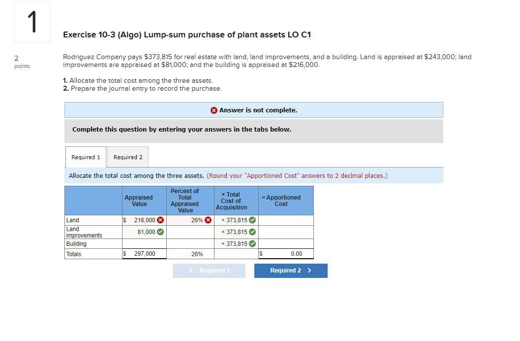 Solved Exercise 10 3 Algo Lump Sum Purchase Of Plant 9347