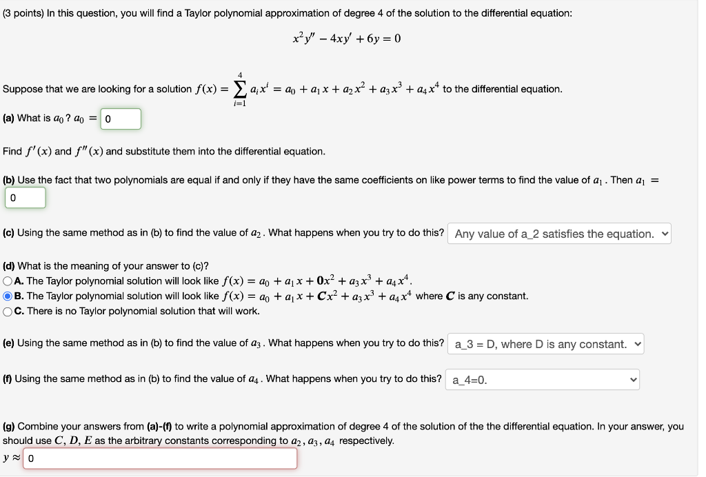 Solved (3 points) In this question, you will find a Taylor | Chegg.com