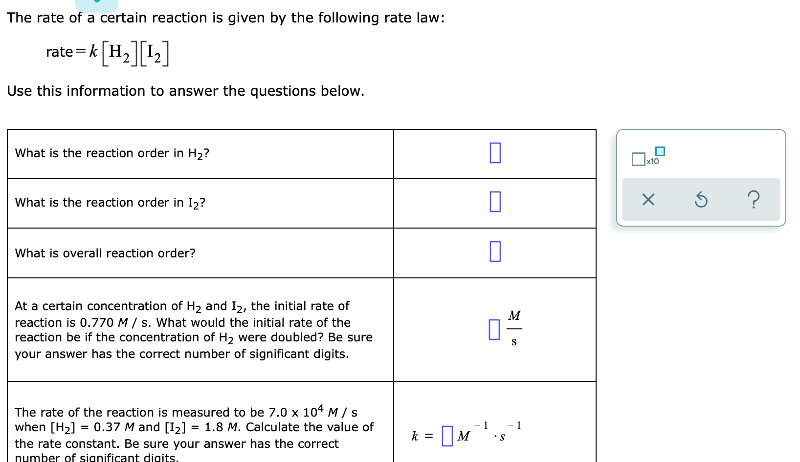 Solved The rate of a certain reaction is given by the | Chegg.com