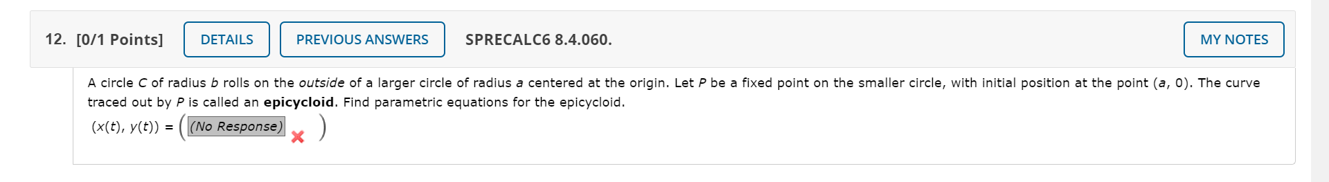 Solved 12 [0 1 Points] Details Previous Answers Sprecalc6