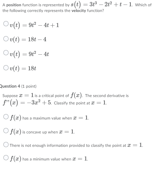 Solved A position function is represented by S(t) = 3+3 – | Chegg.com