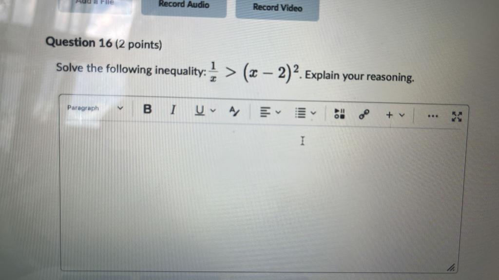 Solved Question 16 (2 points) Solve the following | Chegg.com
