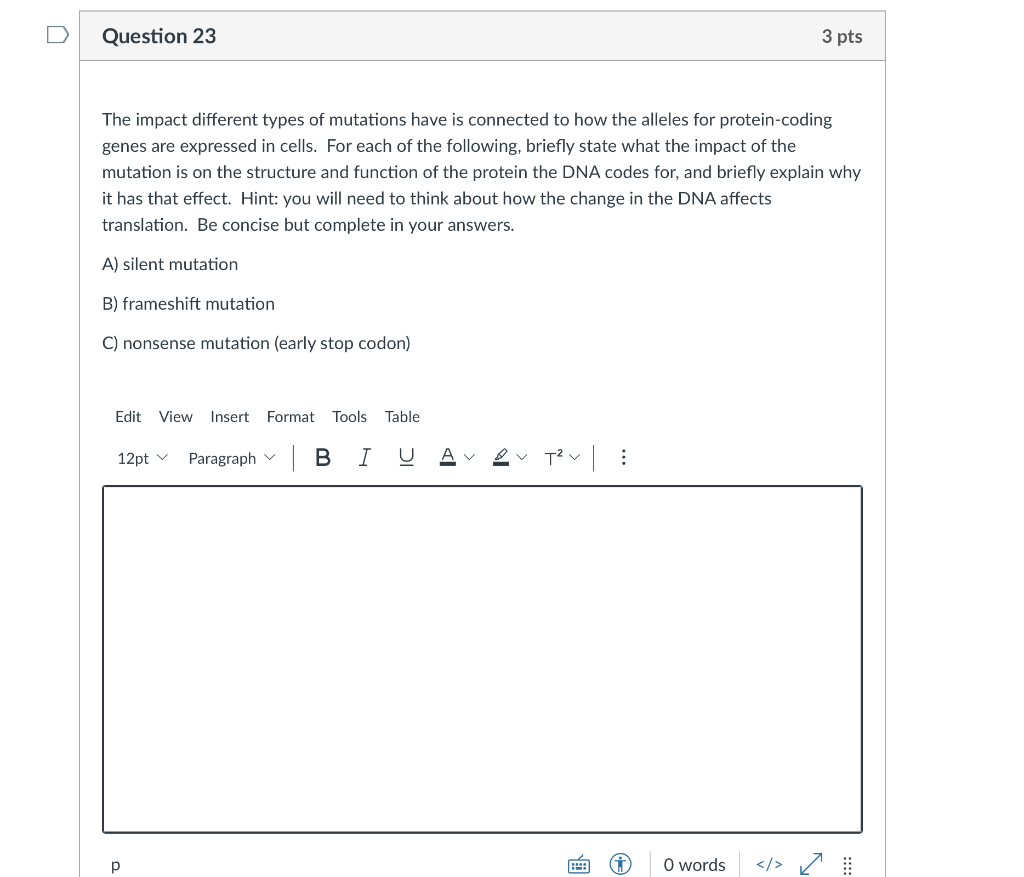Solved Question 23 3 pts The impact different types of | Chegg.com