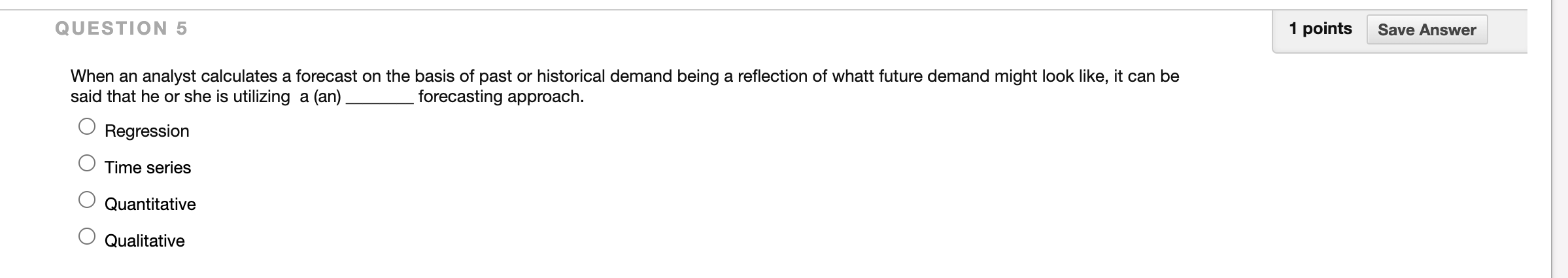 Solved QUESTION 5 1 points Save Answer When an analyst | Chegg.com