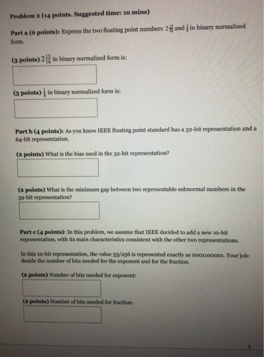 Solved Problem 2 (14 points. Suggested time: 10 mins) and 1 | Chegg.com
