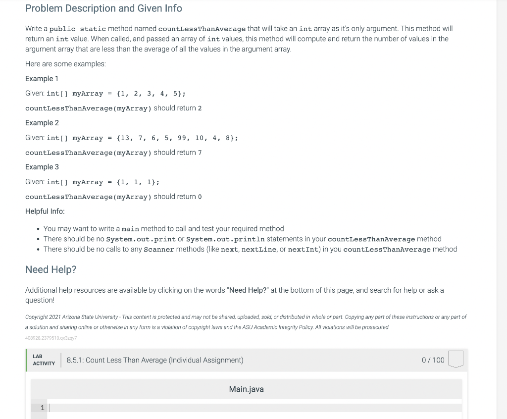 Solved Problem Description and Given Info Write a public | Chegg.com