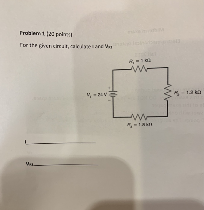 Solved Problem 1 (20 points) For the given circuit, | Chegg.com
