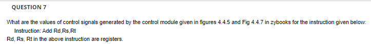 Solved What are the values of control signals generated by | Chegg.com