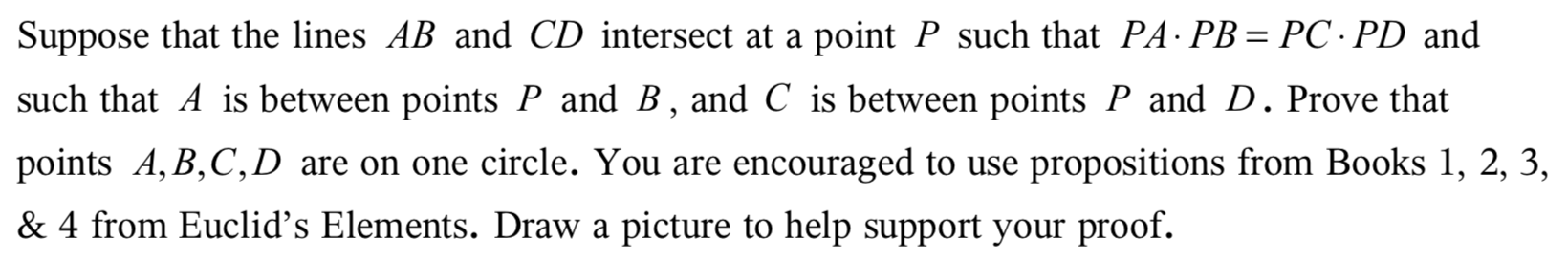 Solved Suppose That The Lines AB And CD Intersect At A Point | Chegg.com