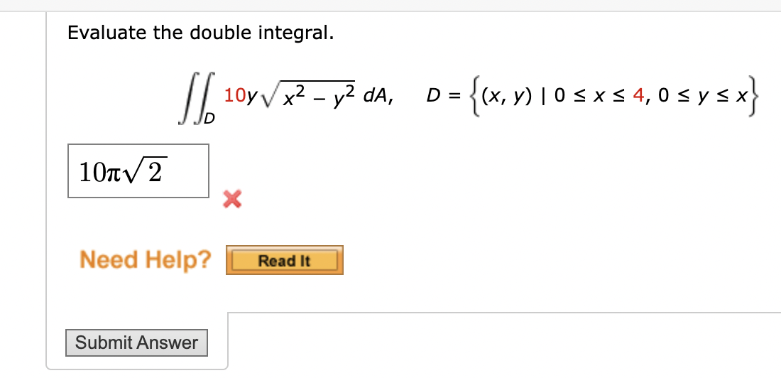 Solved Evaluate The Double Integral Chegg Com   PhpAMoAxL