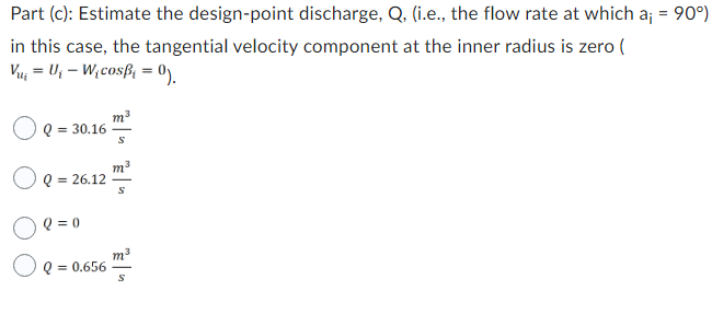 Solved A centrifugal water pump has backward curved blades, | Chegg.com