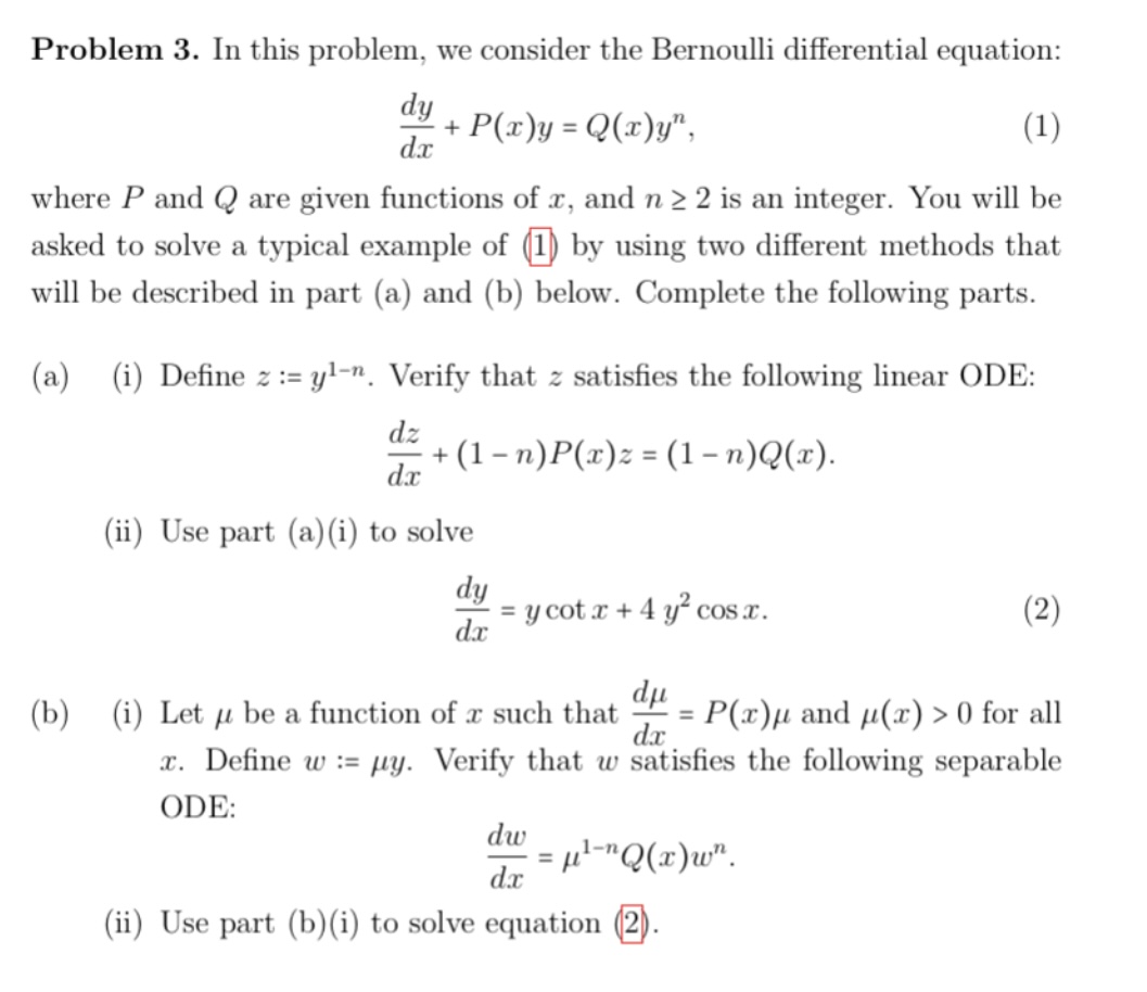 Solved Problem 3. ﻿In this problem, we consider the | Chegg.com