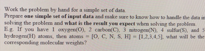 Solved Work the problem by hand for a simple set of data | Chegg.com