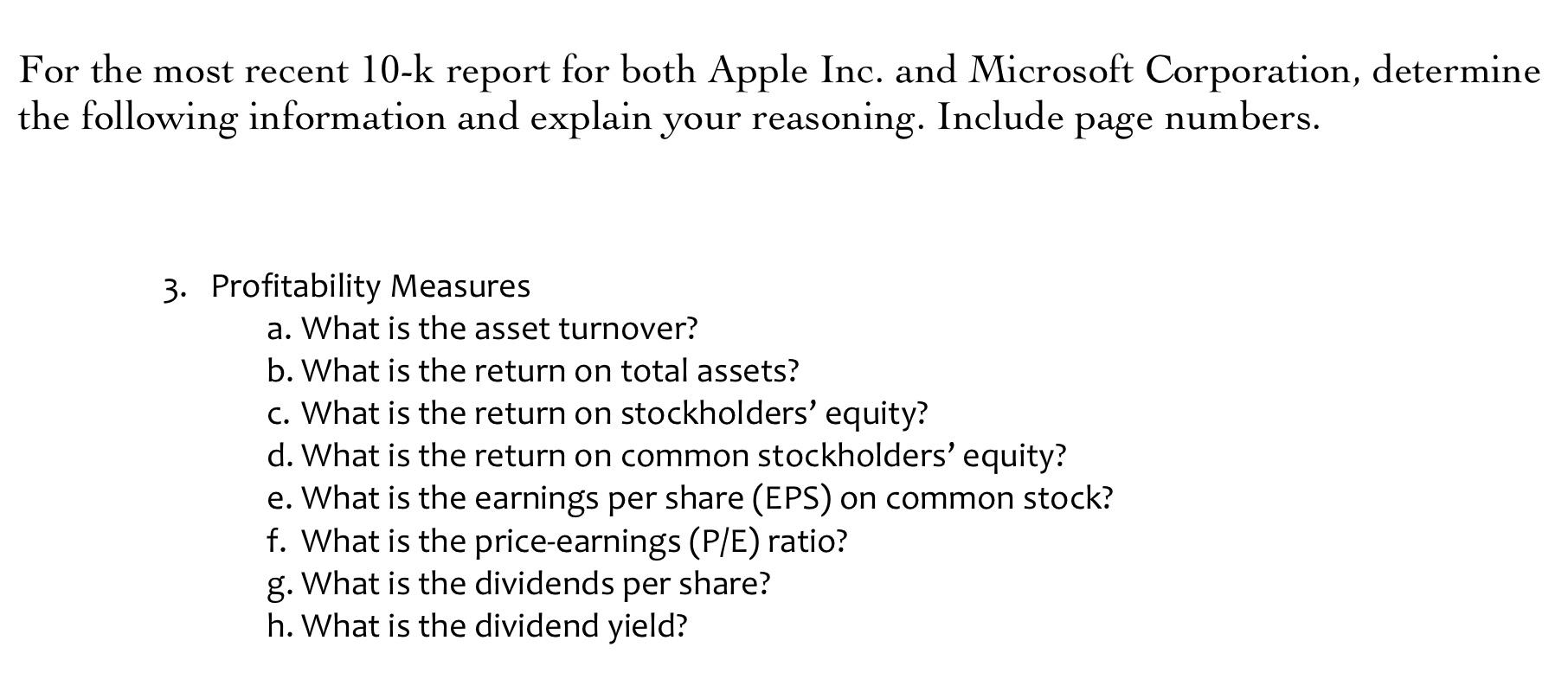 Solved For the most recent 10-k report for both Apple Inc. | Chegg.com
