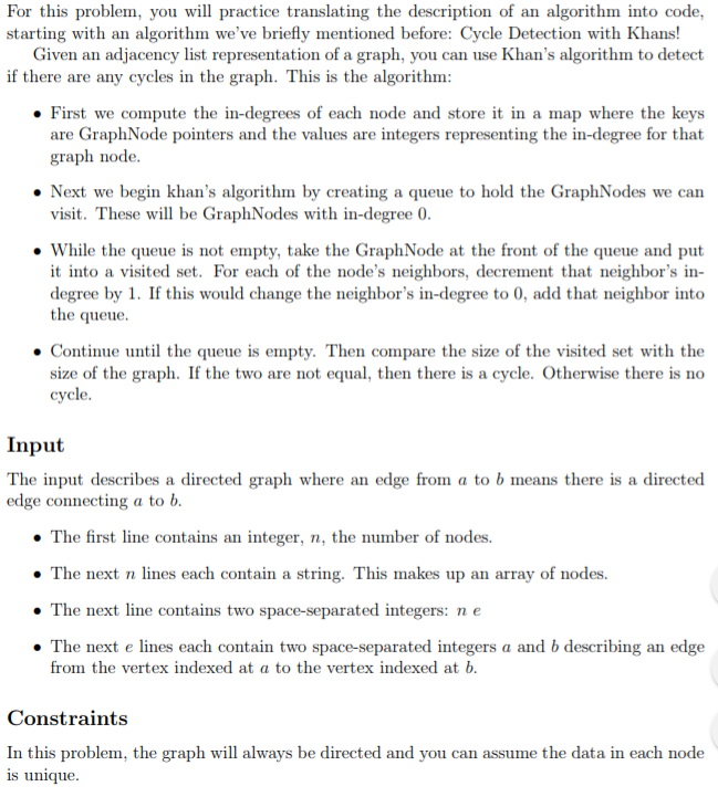 Solved For this problem, you will practice translating the | Chegg.com