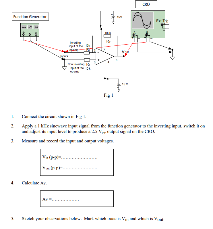 Solved CRO Function Generator 15V Ext Thig +o OLE 100k RF