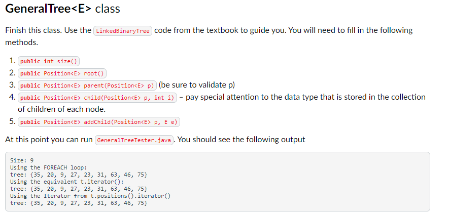 IN java complete the method in the following class: 1 | Chegg.com