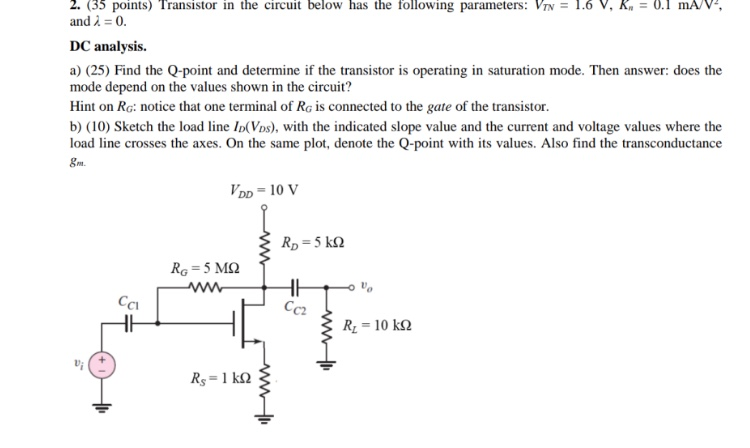 Solved Draw the small signal equivalent for the | Chegg.com