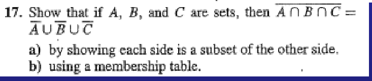 Solved 17. Show that if A, B, and C are sets, then A ∩ B ∩ C | Chegg.com
