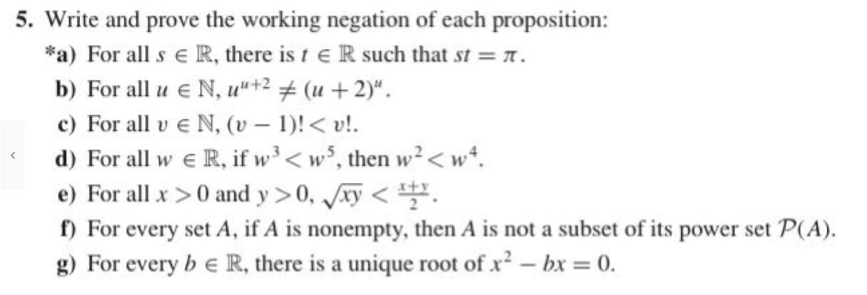 Solved 5 Write And Prove The Working Negation Of Each Pr Chegg Com