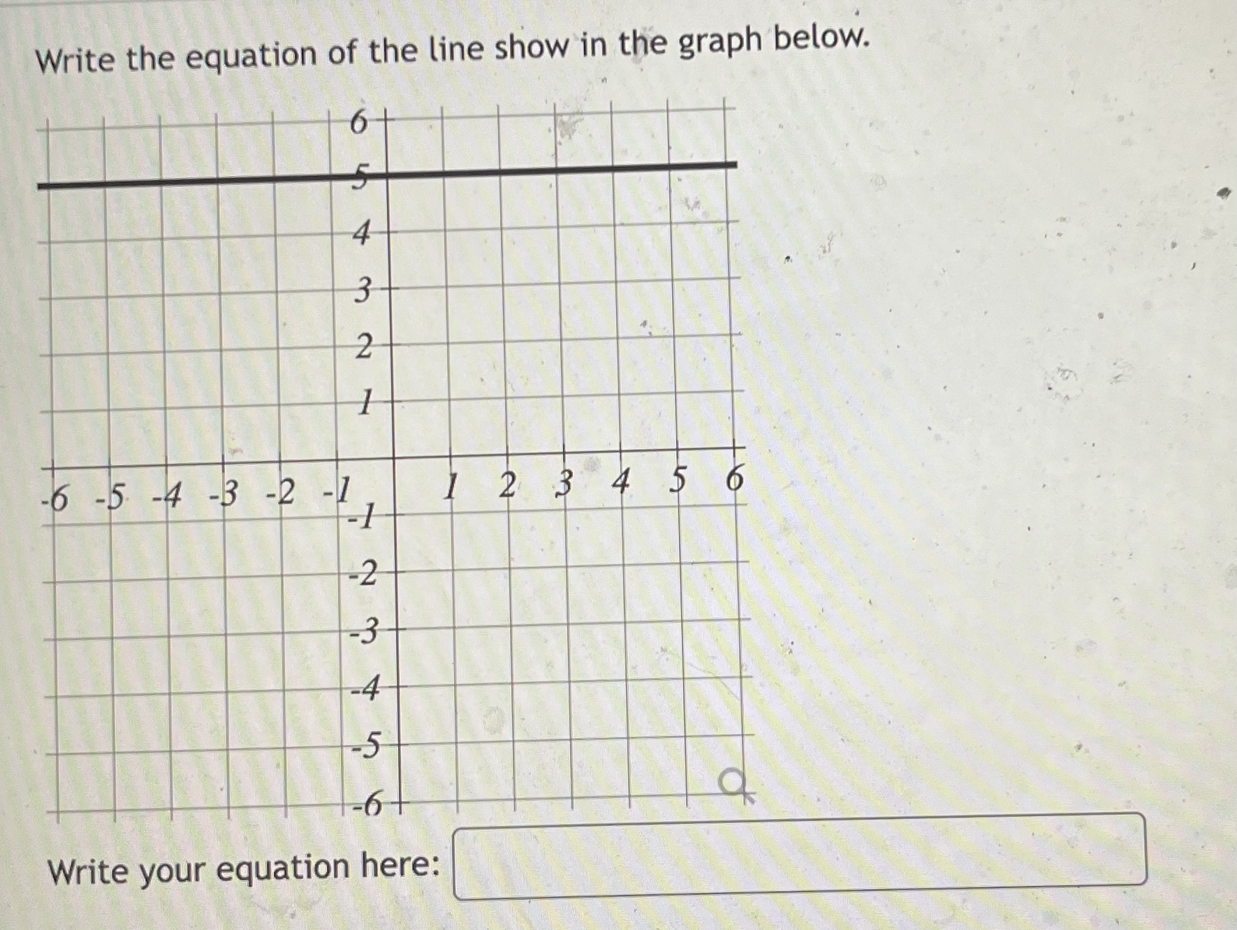 write the equation of the line shown in the graph