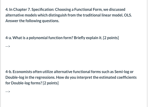 Solved 4. In Chapter 7. Specification: Choosing a Functional | Chegg.com
