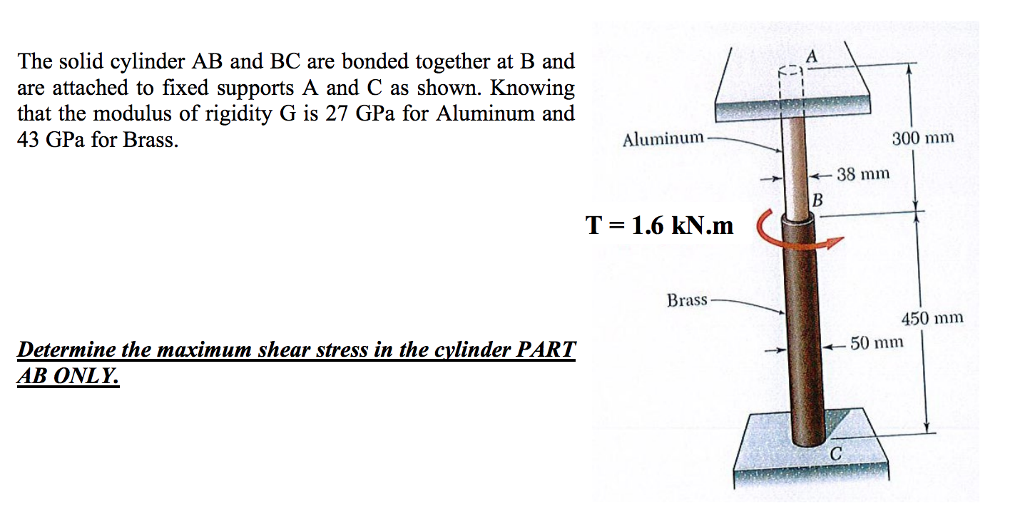 Solved A RO The Solid Cylinder AB And BC Are Bonded Together | Chegg.com