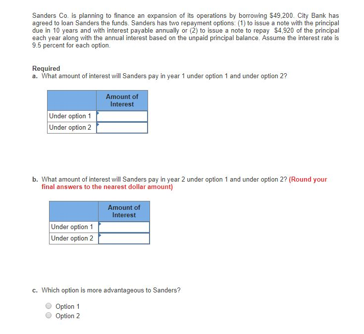 Solved Sanders Co. is planning to finance an expansion of