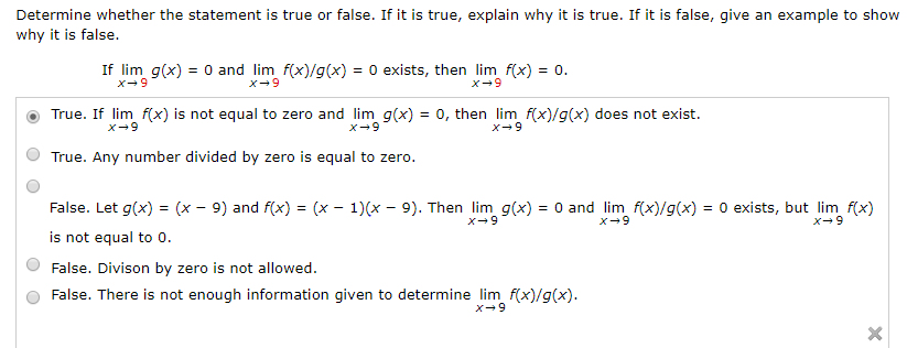 Solved Determine Whether The Statement Is True Or False If 0704