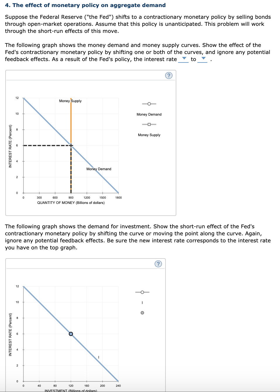 Solved 4. The effect of monetary policy on aggregate demand | Chegg.com