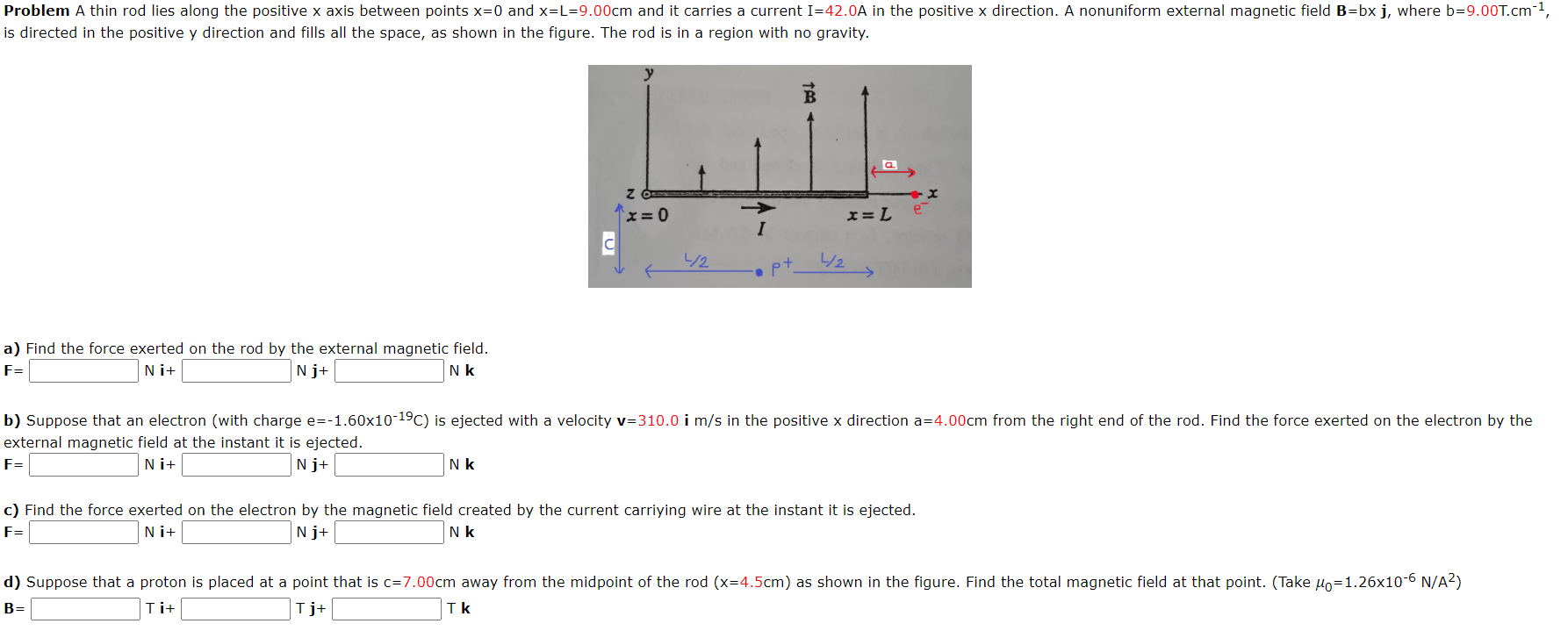 Solved Problem A Thin Rod Lies Along The Positive X Axis Chegg Com