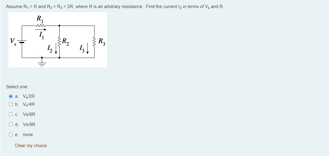 Solved Assume R1=R and R2=R3=2R, where R is an arbitrary | Chegg.com