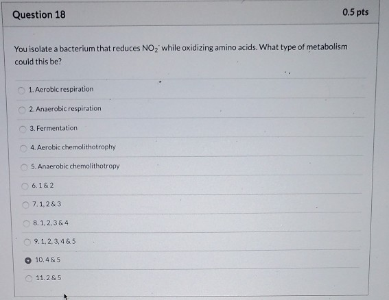 Solved Question 18 0.5 pts You isolate a bacterium that | Chegg.com