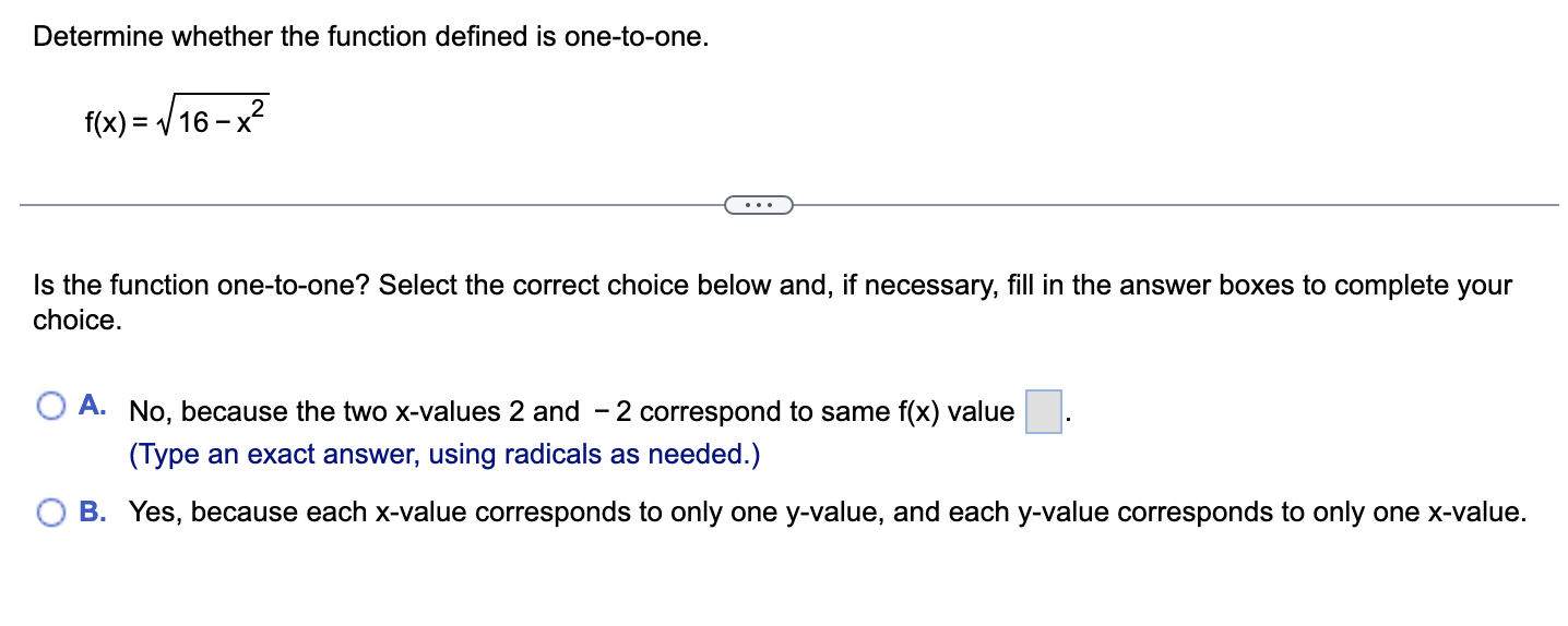 Solved Determine Whether The Function Defined Is One-to-one. | Chegg.com