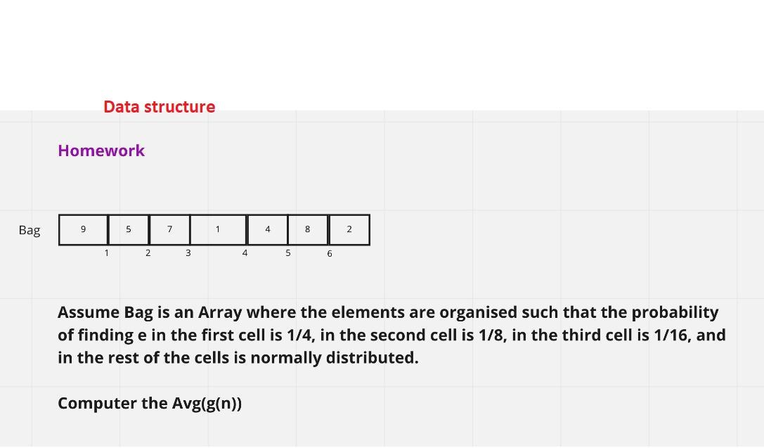 Solved Data structure Homework Bag 9 5 7 1 4 8 2 1 2 3 4 5 6 | Chegg.com
