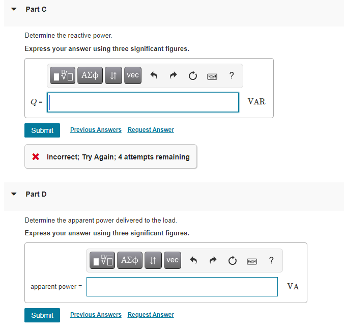 Solved The phasor voltage across a certain load is V = | Chegg.com