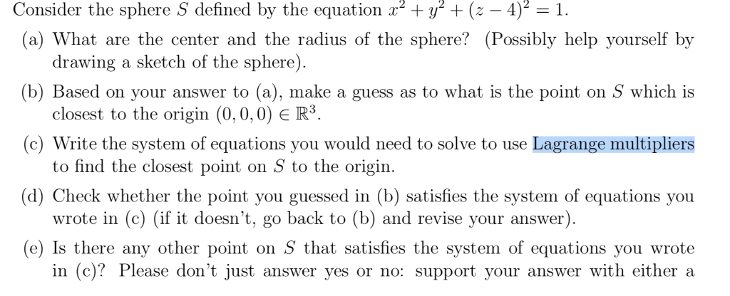 Solved Consider The Sphere S Defined By The Equation X2 Y2 Chegg Solved Consider The Sphere S Defined By The Equation X2 Y2 Chegg