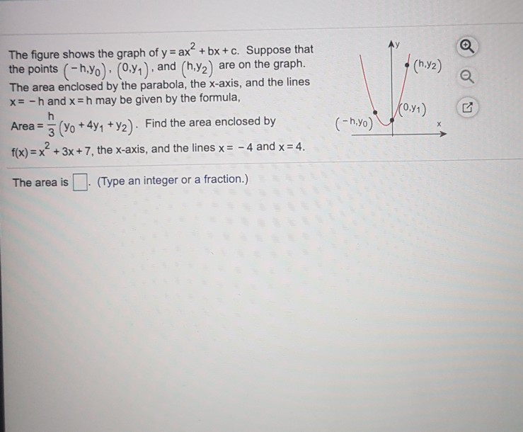 Solved The figure shows the graph of y = ax + bx + c. | Chegg.com