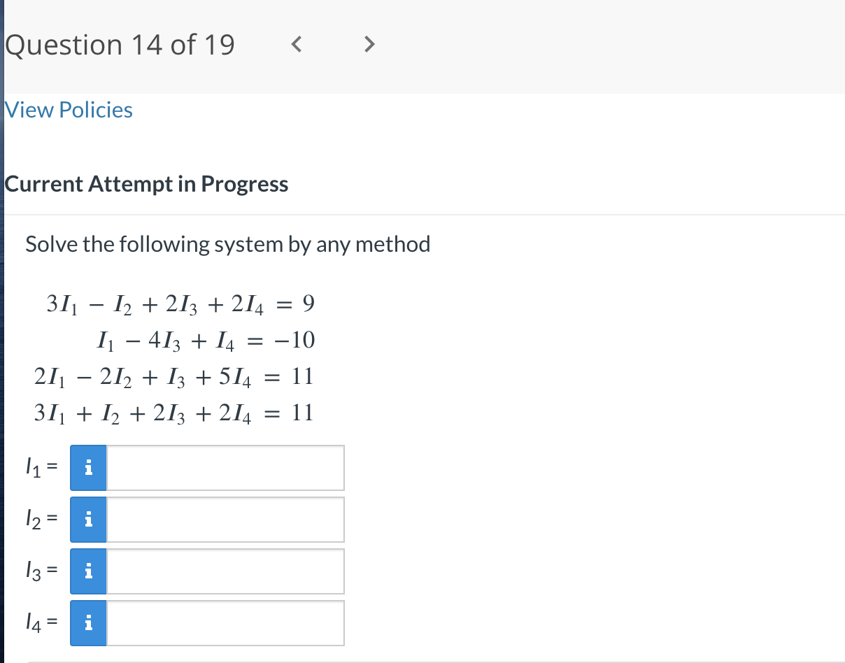 Solved Solve The Following System By Any Method | Chegg.com