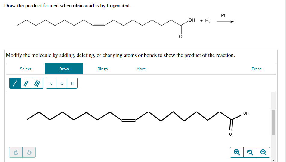 Solved Draw the product formed when oleic acid is