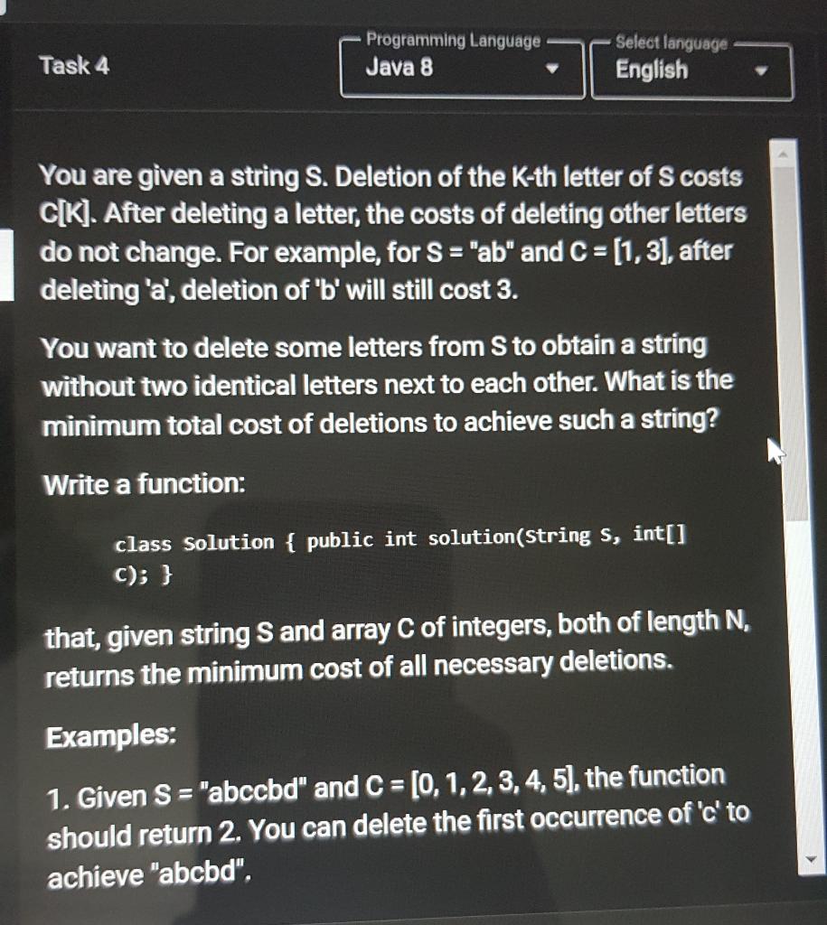 Solved You are given a string S. Deletion of the K-th letter | Chegg.com