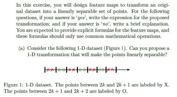 Solved In this exercise, you will design feature maps to | Chegg.com
