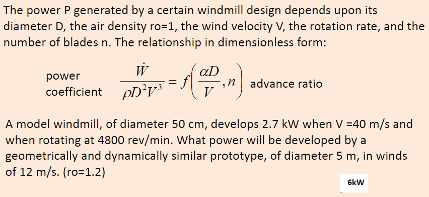 Solved The power P generated by a certain windmill design | Chegg.com