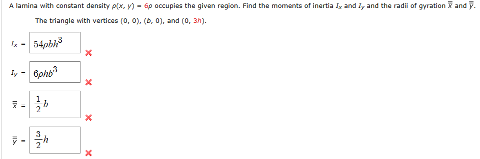 Solved And Y A Lamina With Constant Density P X Y 6p Chegg Com