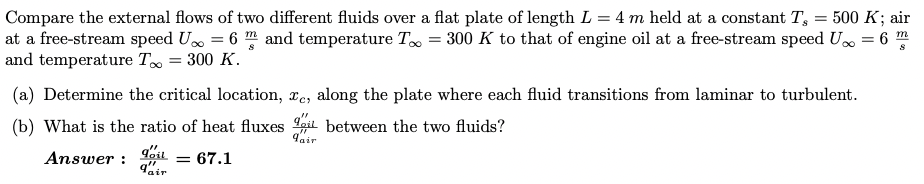 Solved Compare the external flows of two different fluids | Chegg.com
