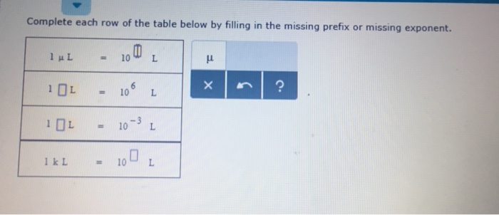 Solved Complete each row of the table below by filling in | Chegg.com