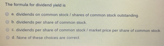 common stock dividends formula